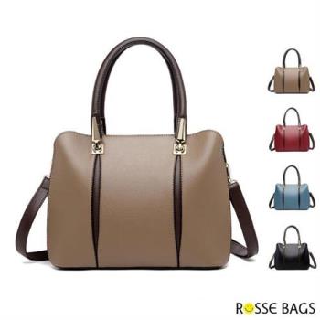 【Rosse Bags】時尚通勤大容量手提肩背包(現+預  卡其色 / 紅色 / 藍色 / 黑色)