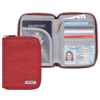 [TRAVELON]對開拉鍊護照包(紅)