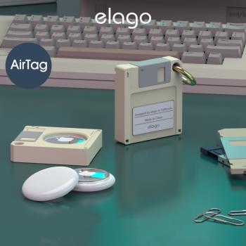 【elago】AirTag 磁碟片保護套(附鑰匙扣)