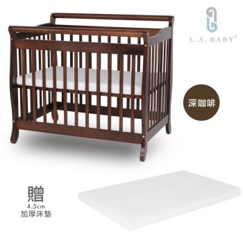 【L.A. Baby】明尼蘇達美式嬰兒小床(白色、櫻桃色、深咖啡色)