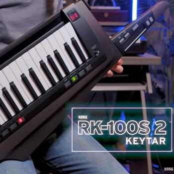 『KORG合成器』37鍵肩背式鍵盤Keytar / RK-100S2 黑色款 / 公司貨保固