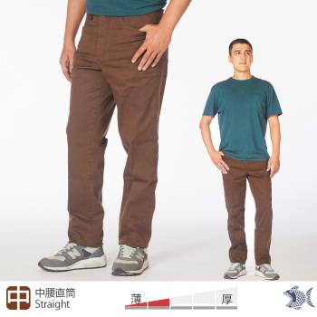 NST Jeans 往日情懷昭和色咖啡 彈性針織PK條紋布 休閒男褲(中腰直筒) 395(66775)