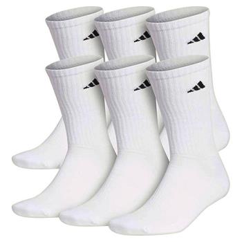 Adidas 2022男時尚運動厚襪款白色中筒襪6入組 