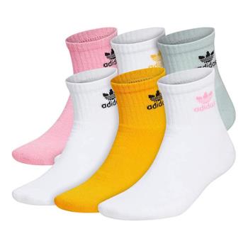Adidas 2022男時尚運動厚襪款多色1/4短襪混搭6入組