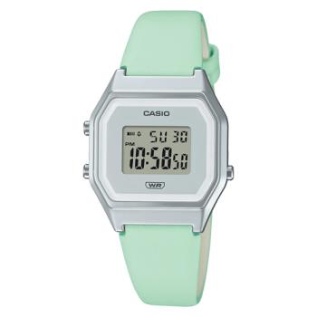 【CASIO 卡西歐】 女錶 電子錶 皮革錶帶 綠 生活防水 自動日曆 LA680 ( LA680WEL-3 )