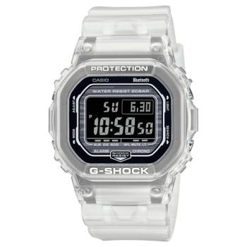 【CASIO 卡西歐】G-SHOCK 男錶 電子錶 橡膠錶帶 半透明 漸變色 藍牙連結 防水200米 DW-B5600 ( DW-B5600G-7 )