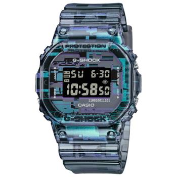 【CASIO 卡西歐】G-SHOCK 電子錶 男錶 橡膠錶帶 半透明 雜訊意象設計 防水 200米 DW-5600( DW-5600NN-1 )