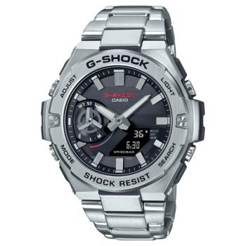 【CASIO 卡西歐】G-SHOCK 雙顯錶 男錶 不鏽鋼錶帶 藍牙連結 太陽能 防水200米 GST-B500 ( GST-B500D-1A )
