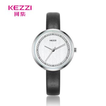 KEZZI 珂紫 K-1862 優雅精緻氣質簡約百搭學生女皮手腕錶- 黑色