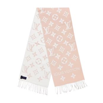 Louis Vuitton Essential Monogram圖案羊毛圍巾(玫粉)
