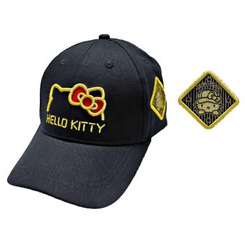 Hello Kitty 凱蒂貓, Hello Kitty刺繡金框蝴蝶結黑色親子棒球帽