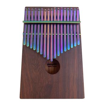 【音樂城市】非洲酸枝(紅壇)實木拼接搭配PVD鍍鈦鋼片-五彩 箱式卡林巴琴 拇指琴