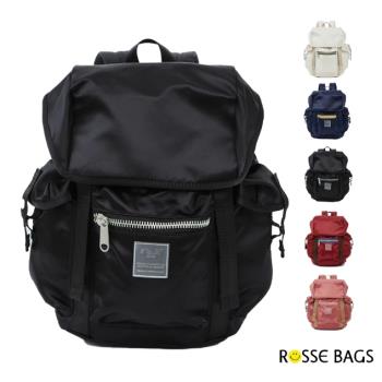 【Rosse Bags】日系商務通勤電腦男女旅行雙肩包(現+預 黑色／粉色／紅色／藍色／白色)