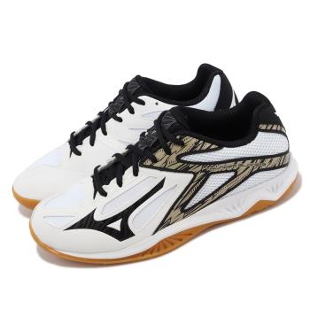 Mizuno 排球鞋 Thunder Blade 3 男鞋 白 黑 膠底 羽桌球 室內運動鞋 美津濃 V1GA2170-09