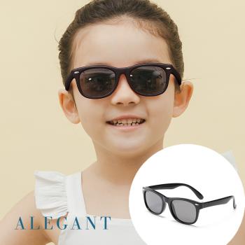 【ALEGANT】復刻黑中性兒童專用輕量彈性太陽眼鏡│UV400太陽眼鏡