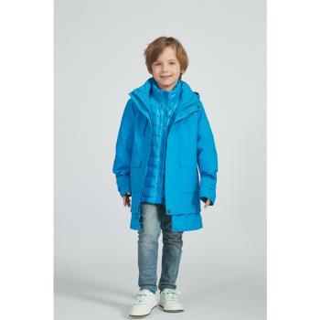 【JORDON 橋登】男童防水防風GORE-TEX外套+羽絨兩件式長大衣
