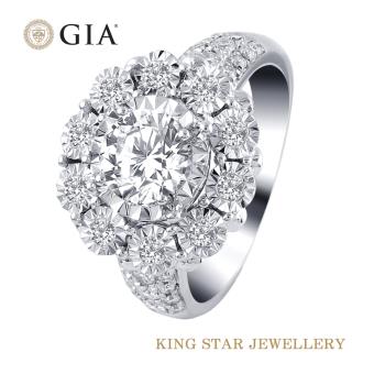 King Star GIA一克拉幸福18K金鑽石戒指(最白D color)