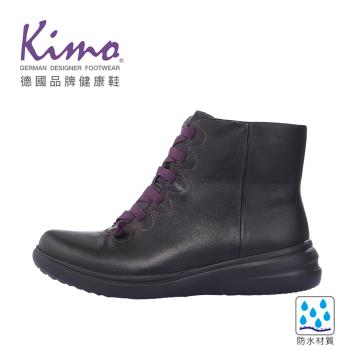 Kimo 專利防水-牛皮鞋帶機能靴 (黛黑色 KBBWF071543)