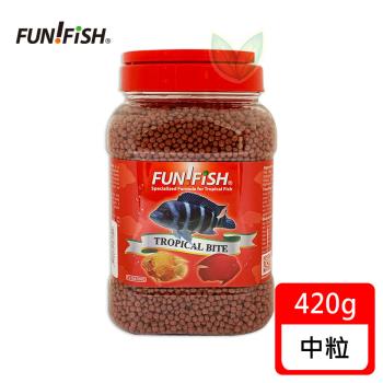 FUN FISH 養魚趣-觀賞性熱帶魚揚色飼料 中粒420g (適合一般中大型熱帶魚食用)