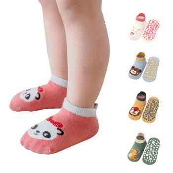 Colorland-3入-寶寶襪 卡通大後跟大點膠止滑襪 童襪 嬰兒襪 地板襪