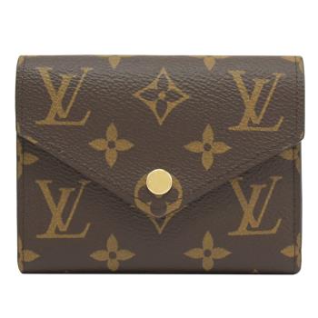 Louis Vuitton LV M62360 Victorine 經典花紋信封式三折零錢短夾.粉