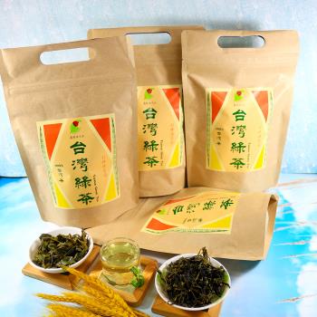 【龍源茶品】台灣綠茶葉4包組(60g/包-共240g)-綠茶/無焙火/無發酵
