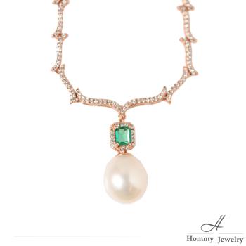 【幸福珠寶】Venus之妒綠鑽鋯珍珠項鍊