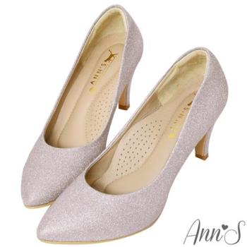 Ann’S睡美人-訂製晶鑽3D氣墊尖頭高跟鞋-粉