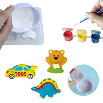 Colorland-兒童創意石膏玩具 彩繪磁鐵手做玩具 DIY美術玩具(附磁鐵貼)