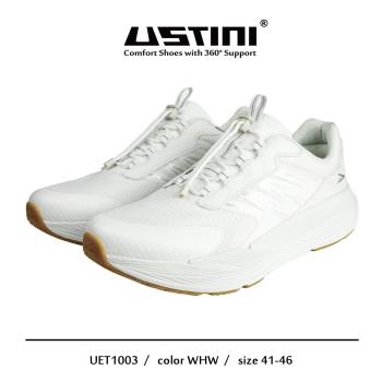 【Ustini】我挺你健康鞋-扣扣極地鞋（男版）UET1003WHW-天王白-太極底X免綁鞋帶=輕量運動鞋KUNJI