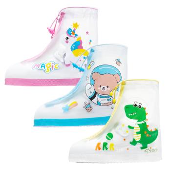 Colorland-防水兒童雨鞋套 可愛卡通拉鍊式束口防水鞋套 韓版卡通兒童鞋套