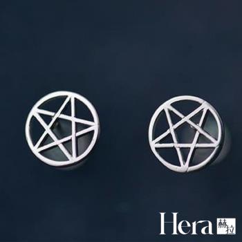 【Hera 赫拉】魔法陣五角星精鍍銀耳針 H111122808