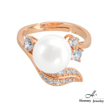 【幸福珠寶】Pure Pearl Transform 卵型葉鑲鑽珍珠戒指