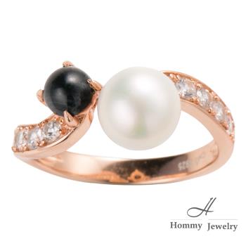 【幸福珠寶】Pure Pearl Bicolore 非黑即白黑瑪瑙珍珠戒指