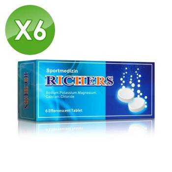 【RICHERS】 樂解電解質發泡錠 6入/盒(共6盒組)