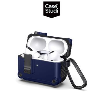 CaseStudi AirPods Pro 2/1 Impact 充電盒磁扣防摔保護套-藍/黑色