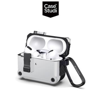 CaseStudi AirPods Pro 2/1 Impact 充電盒磁扣防摔保護套-白/黑色