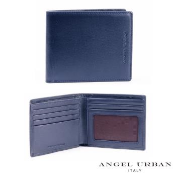 【ANGEL URBAN 義大利】簡式證件 牛皮短夾-藍色