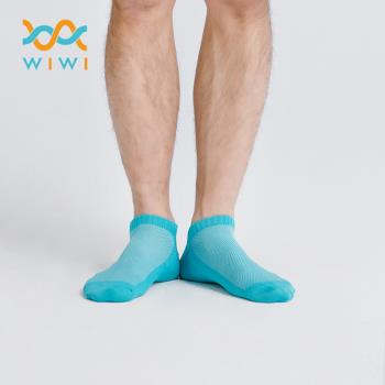 【WIWI】MIT發熱抑菌按摩船型襪(湖水藍 男M-L)