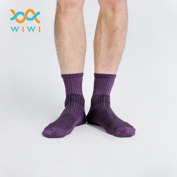 【WIWI】MIT發熱抑菌按摩中筒襪(羅蘭紫 男M-L)