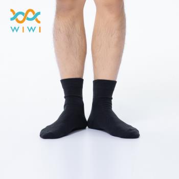 【WIWI】自信紳士抑菌中筒除臭襪(經典黑 男L-XL)