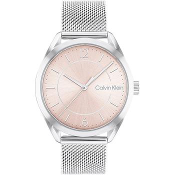 Calvin Klein 凱文克萊 簡約時尚米蘭帶腕錶/粉X銀/36mm/CK25200193