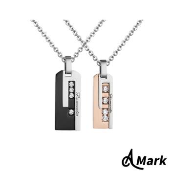 【A MARK】永恆紀念羅曼史閃鑽316L鈦鋼項鍊 (2款任選) 