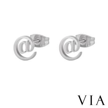 【VIA】符號系列 網路用語@造型白鋼耳釘 造型耳釘 鋼色