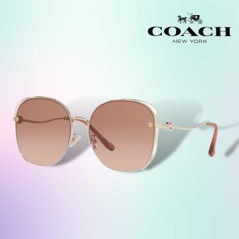 【COACH】時尚大鏡框金屬太陽眼鏡(HC7145BD-900513)