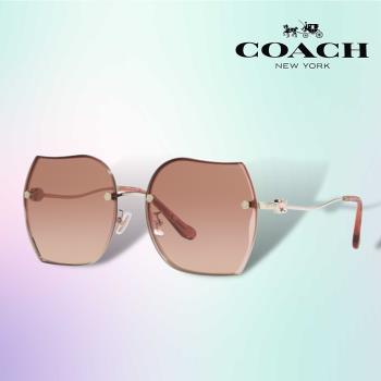 【COACH】時尚大鏡框金屬太陽眼鏡(HC7146BD-900513)