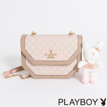 PLAYBOY - 小翻蓋斜背包 BALLERINA芭蕾兔系列 - 杏色