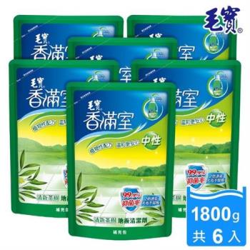 【毛寶】香滿室地板清潔劑-清新茶樹-補充包(1800g x6入/箱)