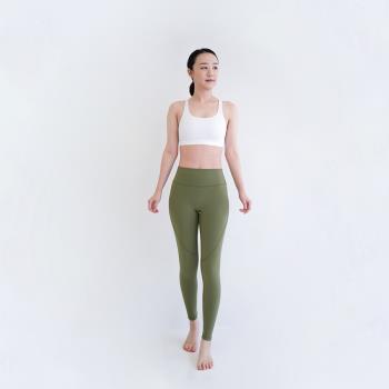 [Mukasa] DURABLE 線條修身瑜珈褲 - 橄欖綠 - MUK-22932