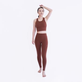 [Mukasa] DURABLE 線條修身瑜珈褲 - 復古磚紅 - MUK-22932